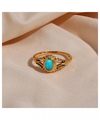 10K/14K/18K Gold Oval Cut Gemstone Filigree Rings for Women Vintage Filigree Statement Ring Art Deco Filigree Promise Ring Bo...