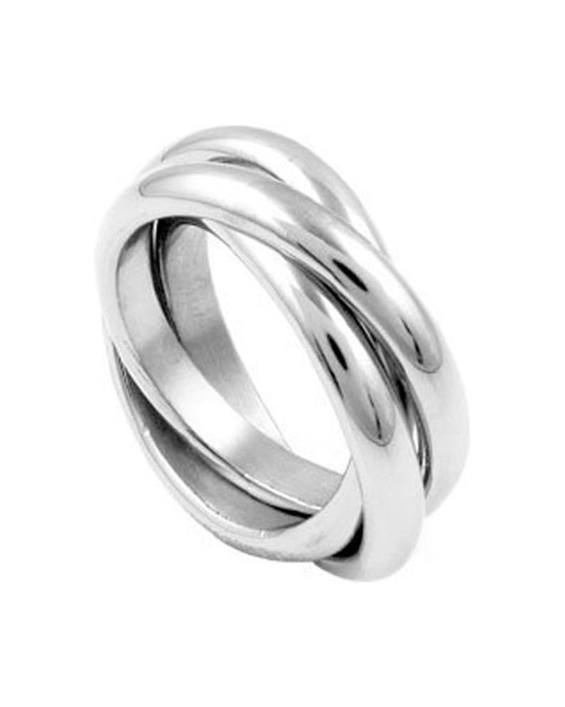 Triple Band Ring Russian Wedding Ring. Stainless Steel Three 3 Rolling Bands Ring Eternity Trinity Rings for Women. Purity Ri...