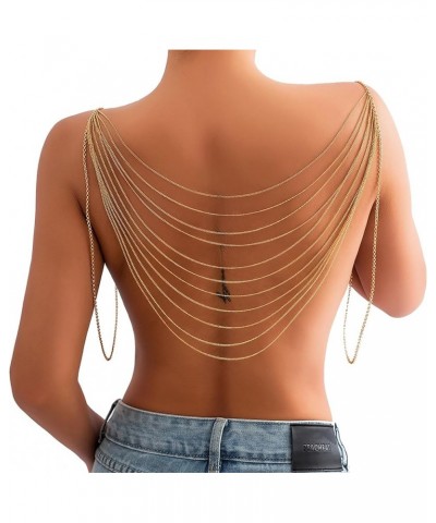 Summer Multilayer Harness Chest Body Chain Metal Tassel Shoulder Body Chain Bikini Beach Bra Body Chain Bridal Wedding Backdr...