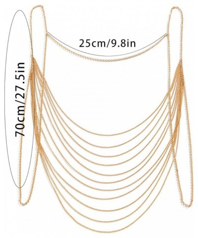 Summer Multilayer Harness Chest Body Chain Metal Tassel Shoulder Body Chain Bikini Beach Bra Body Chain Bridal Wedding Backdr...