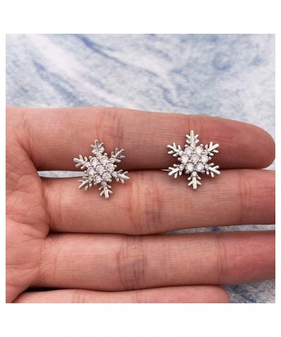 Winter Snowflake Cubic Zirconia Clip On Non Pierced Earrings CZ For Women Girls Clear $7.94 Earrings