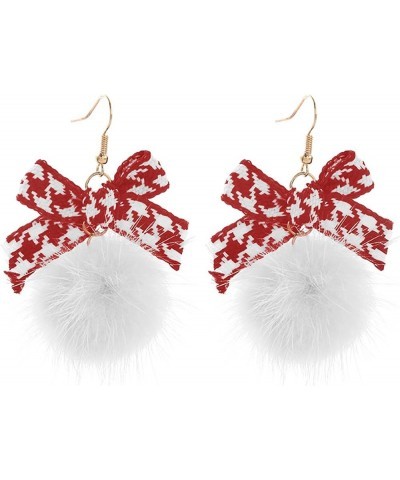 Pom Pom Earrings for Women Trendy Butterfly Puffy Dangle Earrings Faux Fur Ball Fluffy Earrings Rave Earrings Prom earrings P...