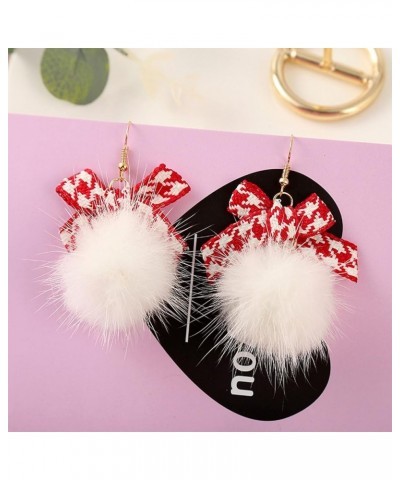 Pom Pom Earrings for Women Trendy Butterfly Puffy Dangle Earrings Faux Fur Ball Fluffy Earrings Rave Earrings Prom earrings P...