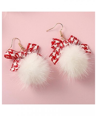 Pom Pom Earrings for Women Trendy Butterfly Puffy Dangle Earrings Faux Fur Ball Fluffy Earrings Rave Earrings Prom earrings P...