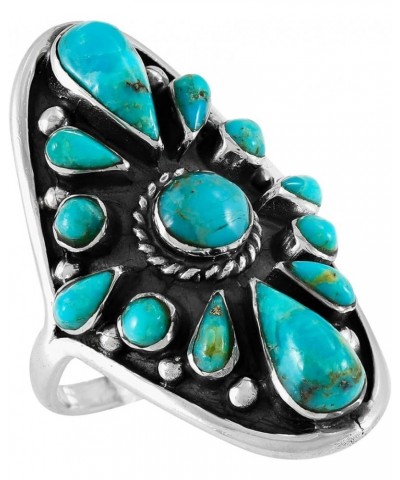 Turquoise Ring Sterling Silver 925 Genuine Gemstones Size 6 to 11 Turquoise $23.32 Rings