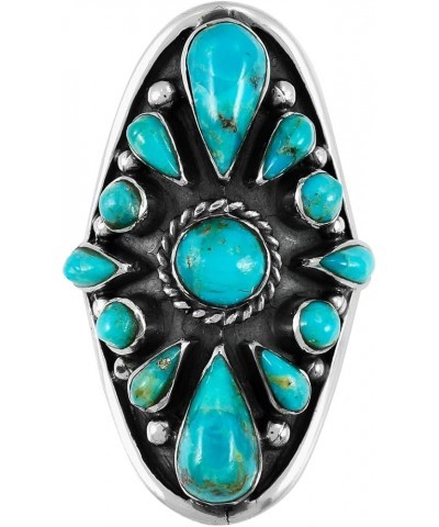 Turquoise Ring Sterling Silver 925 Genuine Gemstones Size 6 to 11 Turquoise $23.32 Rings