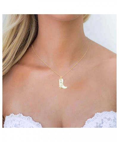 Cowgirl Country 14k Western Cowboy Boot Necklace Jewelry for Women - Perfect Western Jewelry for Women Cowgirl Boot White $7....