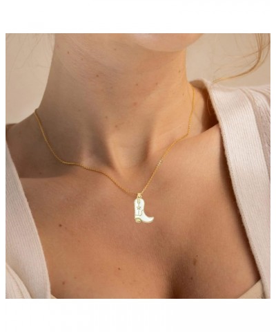 Cowgirl Country 14k Western Cowboy Boot Necklace Jewelry for Women - Perfect Western Jewelry for Women Cowgirl Boot White $7....