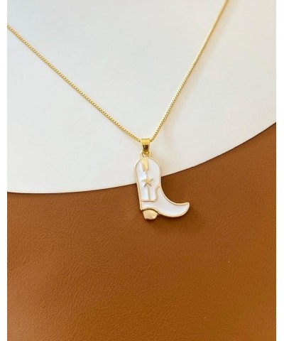 Cowgirl Country 14k Western Cowboy Boot Necklace Jewelry for Women - Perfect Western Jewelry for Women Cowgirl Boot White $7....