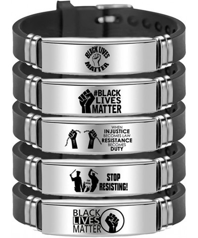 Black Lives Matter Bracelet Stainless Steel Wristband I Can't Breathe Silicone Bracelet for Men Women Jewelry Gift 2 $10.85 B...