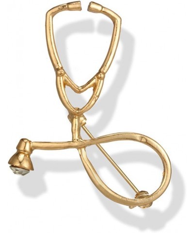 Gold Silver Stethoscope Brooch Pin for Nurse Doctor Gold $6.83 Brooches & Pins