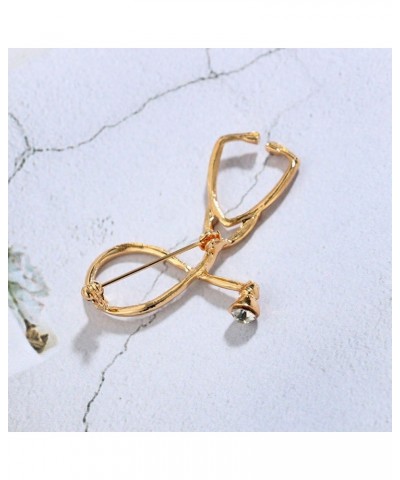 Gold Silver Stethoscope Brooch Pin for Nurse Doctor Gold $6.83 Brooches & Pins