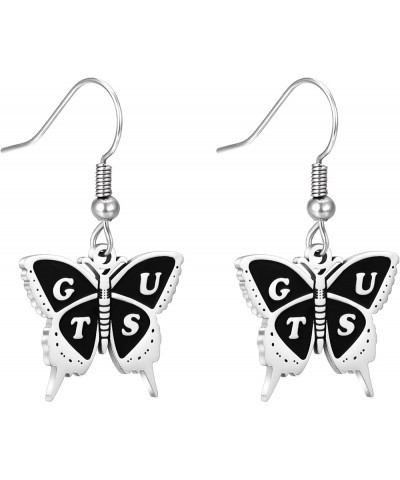 Sour Singer Necklace For Girl Stainless Steel Sour Pendant Necklace Butterfly Earrings $7.50 Earrings