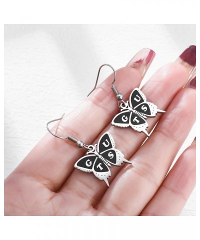 Sour Singer Necklace For Girl Stainless Steel Sour Pendant Necklace Butterfly Earrings $7.50 Earrings