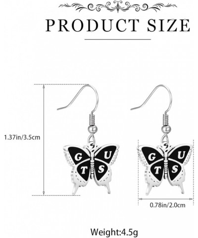 Sour Singer Necklace For Girl Stainless Steel Sour Pendant Necklace Butterfly Earrings $7.50 Earrings