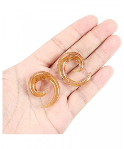 Glass Ear Tapers Plugs 2G-16mm Handmade Hanger Gauges Piercing Jewelry Set Orange - 00G(10mm) $9.50 Body Jewelry