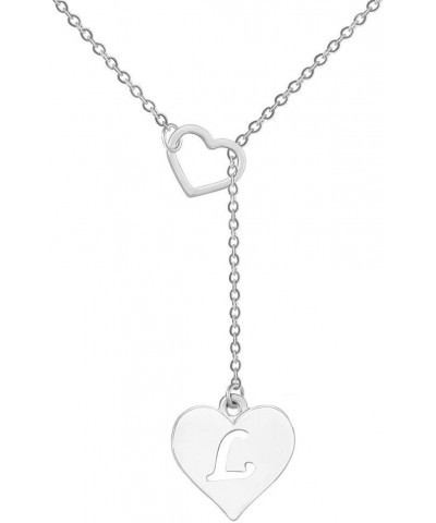 Heart Shaped Y Necklace with 26 Initial Alphabet Letters for Women, 18 + 2 inches L Stainless Steel $9.53 Necklaces