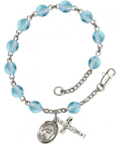 March Birth Month Bead Rosary Bracelet with Patron Saint Petite Charm, 7 1/2 Inch Saint Anastasia $49.29 Bracelets