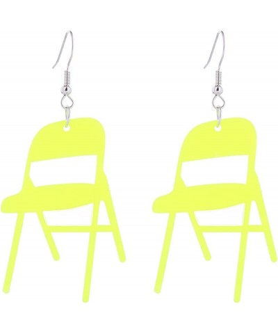 Folding Chair Earrings Funny Cute Acrylic Chair Drop Dangle Earrings Colorful Resin Chair Shape Earrings for Women Girls Hall...