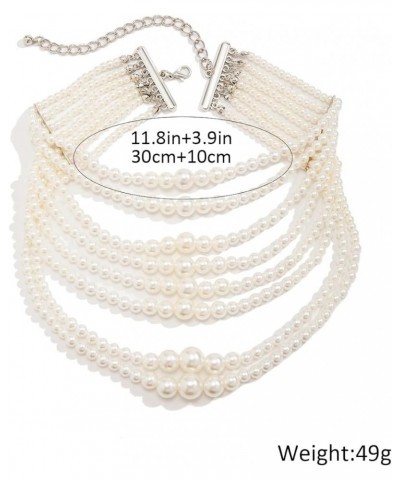 Dainty Round Imitation Pearl Choker Necklace - Delicate Wedding Jewelry for Women - Elegant Bridesmaid Gift C $7.40 Jewelry Sets