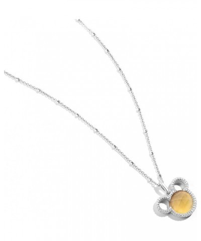 Disney Jewels Mickey Gemstone Pendant in Sterling Silver with 1/6 Cttw Diamonds Citrine $182.40 Necklaces