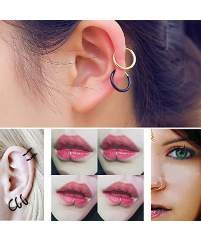 Fake Nose Ring Fake Septum Fake Nose Ring Hoop Clip On Fake Nose Piercing Faux Lip Ear Septum Nose Ring Non Pierced Fake Nose...