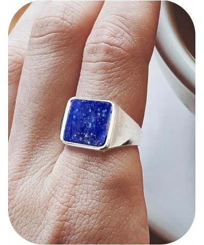 Lapis Lazuli Ring, Lapis Lazuli Ring for Women, Natural Blue Gemstone Gold Plated Brass Set Adjustable Ring Jewelry for Girls...