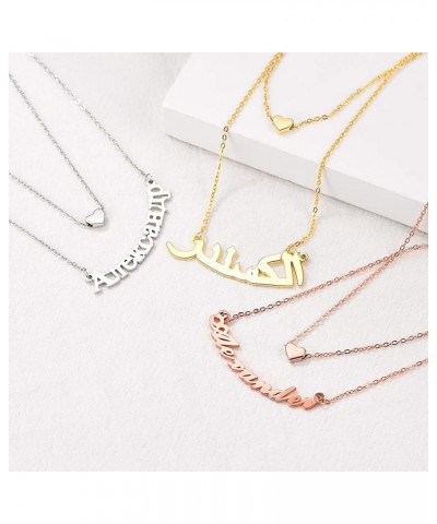 Layered Name Necklace Personalized Custom Name Necklaces Silver/Gold/Rose Gold Nameplate Choker Chain Customized Gifts for Wo...