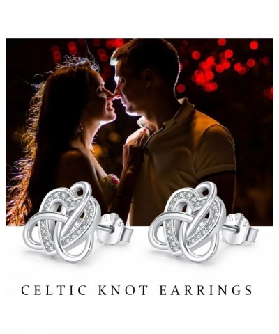 Celtic Stud Earrings 925 Sterling Silver Celtic Jewelry Good Luck Irish Vintage Stud Earrings for Women Teen Girls $20.64 Ear...