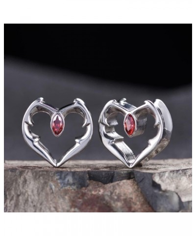 2PCS Ear Gauges Double Flared Plugs Sweet Cool Ear Stretcher Expander Heart Shape Gauge Earrings For Women Cute Piercings 0g-...