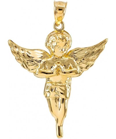 10K Yellow Gold Angel Heavenly Guardian Pendant Charm - Choice of Pendant Size 2. Medium (1-4/5") $63.00 Pendants