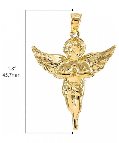 10K Yellow Gold Angel Heavenly Guardian Pendant Charm - Choice of Pendant Size 2. Medium (1-4/5") $63.00 Pendants