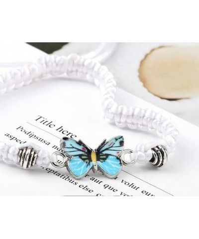 Adjustable String Butterfly Bracelets Cute Butterfly Charm Bracelet Hand Woven Bracelets Butterfly Friendship Couple Bracelet...