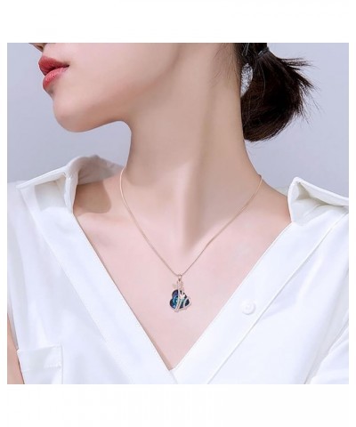 Butterfly Heart Urn Necklaces Cremation Jewelry for Ashes for Women Men Memorial Human Ashes Pendant Rose Gold-Blue $11.21 Ot...