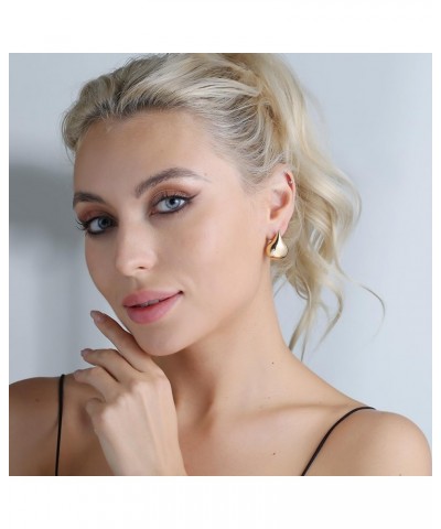 Gold Stud Earrings Women Statement Earrings Waterdrop Dome Earrings Fashion Jewelry $8.24 Earrings