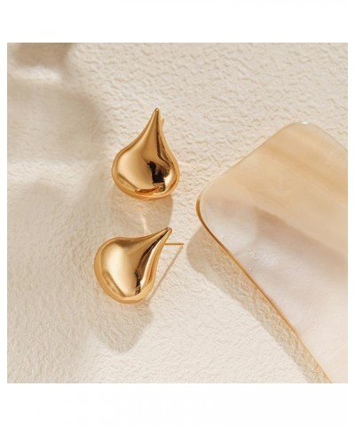 Gold Stud Earrings Women Statement Earrings Waterdrop Dome Earrings Fashion Jewelry $8.24 Earrings