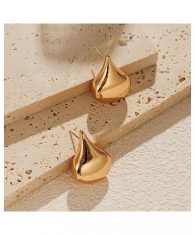 Gold Stud Earrings Women Statement Earrings Waterdrop Dome Earrings Fashion Jewelry $8.24 Earrings