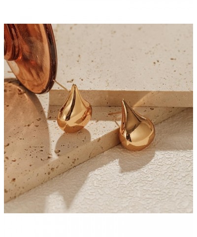 Gold Stud Earrings Women Statement Earrings Waterdrop Dome Earrings Fashion Jewelry $8.24 Earrings