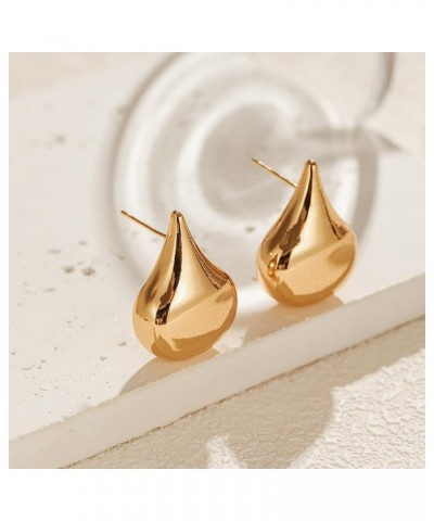 Gold Stud Earrings Women Statement Earrings Waterdrop Dome Earrings Fashion Jewelry $8.24 Earrings