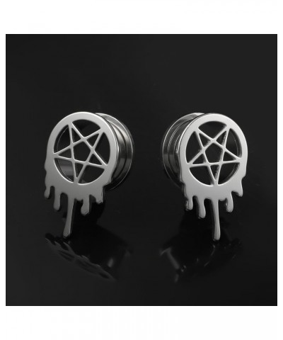 2PCS Star Gauges Plugs Tunnels for Ears, Hypoallergenic 316 Stainless Steel Ear Plugs Tunels Gauuges for Stretched Ears 8mm-2...