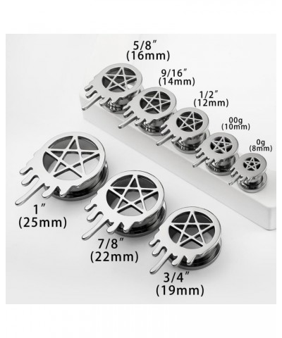 2PCS Star Gauges Plugs Tunnels for Ears, Hypoallergenic 316 Stainless Steel Ear Plugs Tunels Gauuges for Stretched Ears 8mm-2...