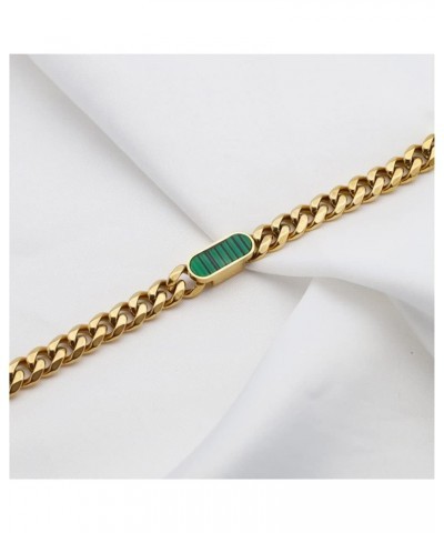 Chunky Gold Chain Choker Necklaces for Women-Titanium Steel 18K Thick Chain Necklace Classic Trendy Malachite Cuban Link Chai...