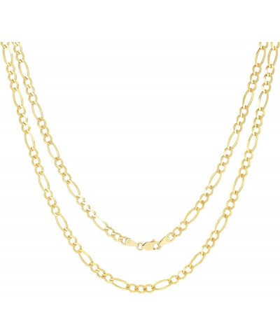 10k Yellow Gold 4.5mm Solid Figaro Chain Link Pendant Necklace, Mens Womens Jewelry 16" 18" 20" 22" 24" 26" 28" 30 26 $236.55...