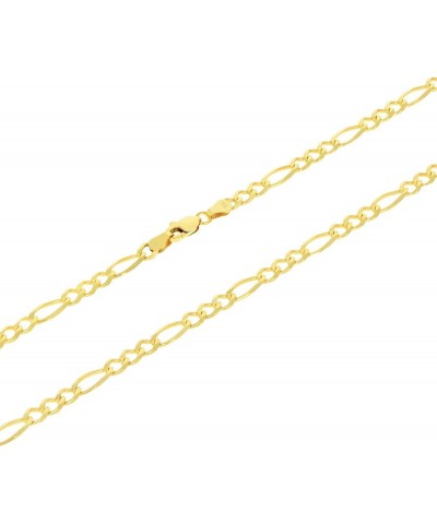 10k Yellow Gold 4.5mm Solid Figaro Chain Link Pendant Necklace, Mens Womens Jewelry 16" 18" 20" 22" 24" 26" 28" 30 26 $236.55...