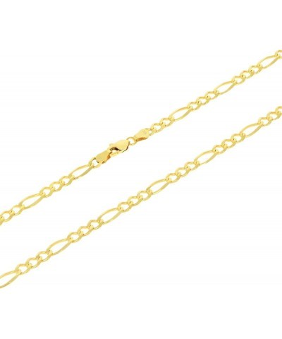 10k Yellow Gold 4.5mm Solid Figaro Chain Link Pendant Necklace, Mens Womens Jewelry 16" 18" 20" 22" 24" 26" 28" 30 26 $236.55...