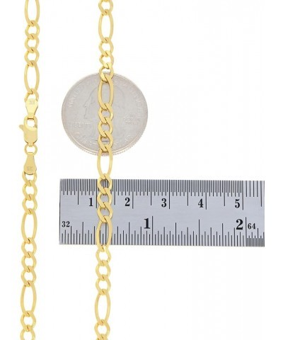 10k Yellow Gold 4.5mm Solid Figaro Chain Link Pendant Necklace, Mens Womens Jewelry 16" 18" 20" 22" 24" 26" 28" 30 26 $236.55...