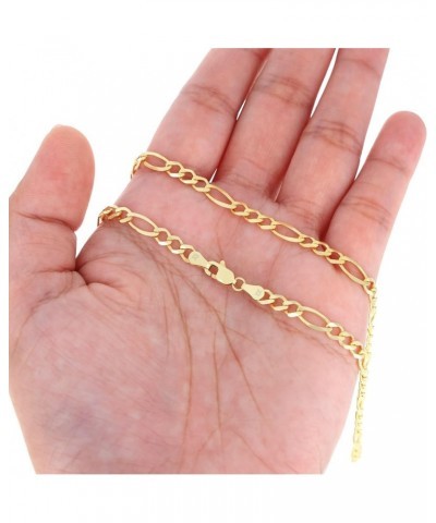 10k Yellow Gold 4.5mm Solid Figaro Chain Link Pendant Necklace, Mens Womens Jewelry 16" 18" 20" 22" 24" 26" 28" 30 26 $236.55...