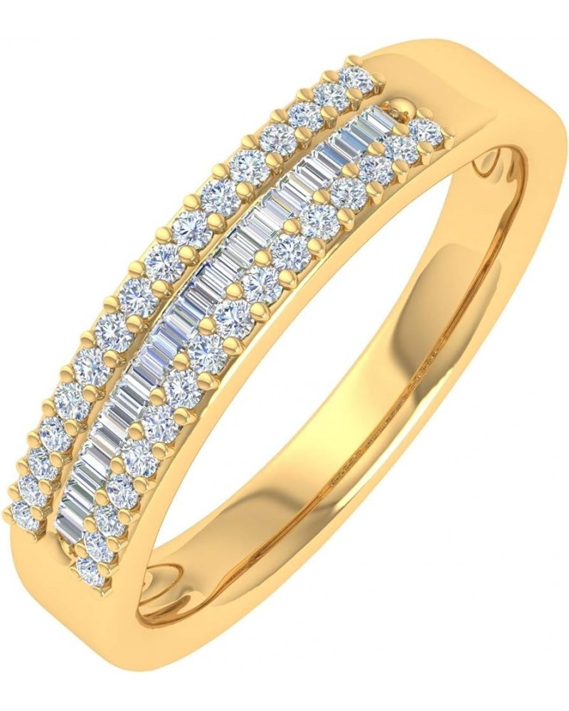 1/4 Carat Baguette and Round Shape Diamond Wedding Band Ring in 10K Gold Yellow Gold $88.00 Bracelets