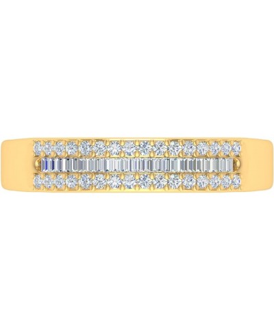 1/4 Carat Baguette and Round Shape Diamond Wedding Band Ring in 10K Gold Yellow Gold $88.00 Bracelets