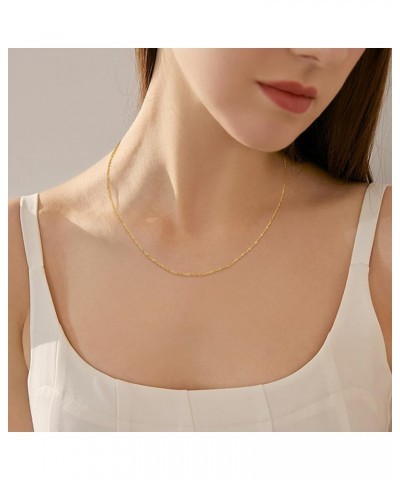 Dainty Silver Chain Necklace for Women Men Stainless Steel Box Chain Cable Chain 1.2mm 1.3mm Thin & Dainty & Sturdy Chain Nec...